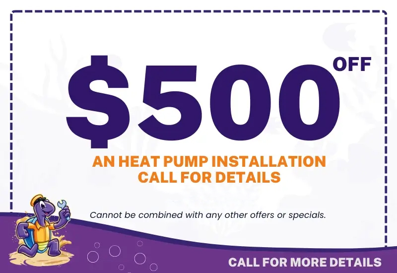 $500 off heat pump installation with Purple Turtle Heat Pumps