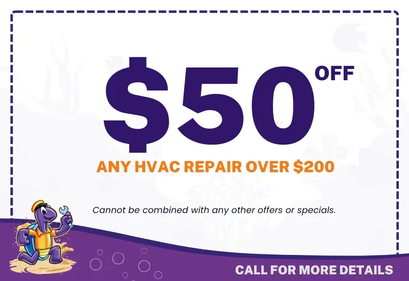 Purple Turtle Heat Pumps $50 off HVAC repair over $200 deal
