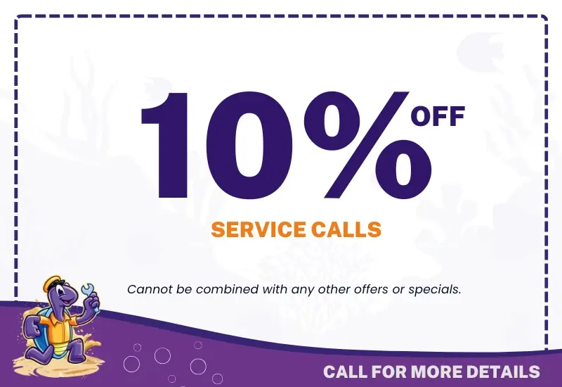 10% off service calls promo of Purple Tutle Heat Pumps