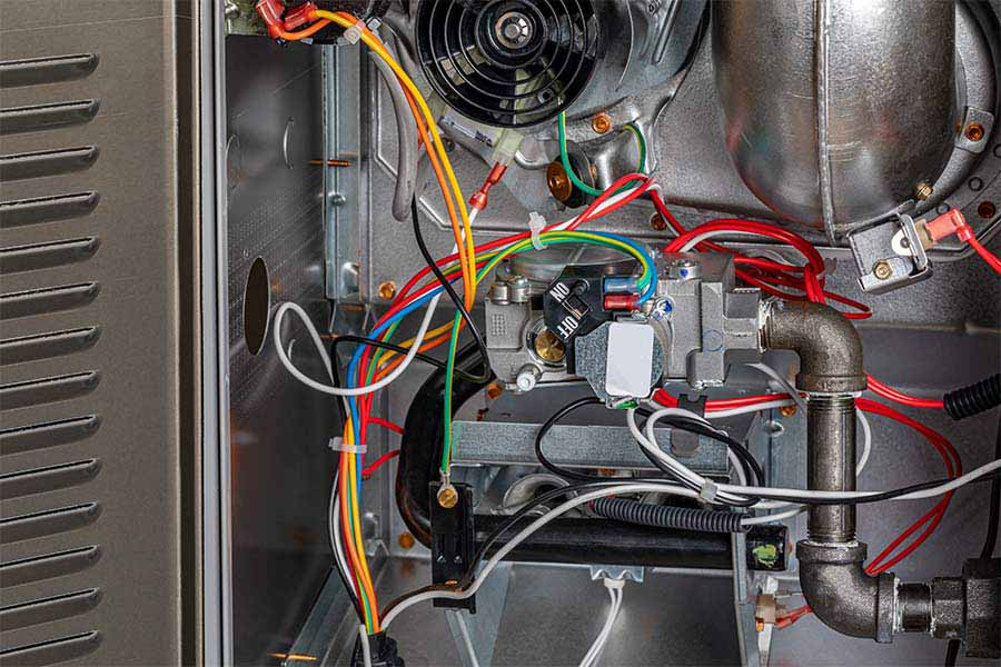Furnace components during repair service